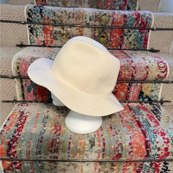 Anthropology Cream Wool Women's Wide Brim Hat - Picture 2 of 4